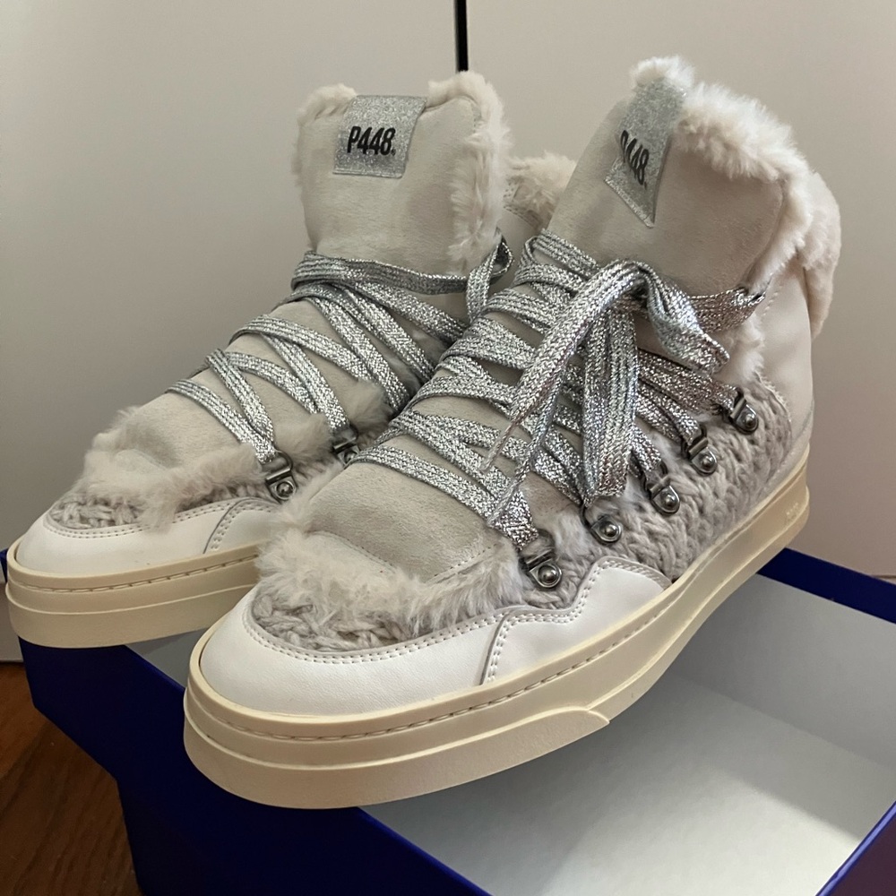 NWT P448 faux fur sneaker